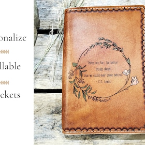 Personalized Leather Journal, CS Lewis Quote, Prayer Journal, Woman Gift Ideas, Custom Journal Notebook, Christian
