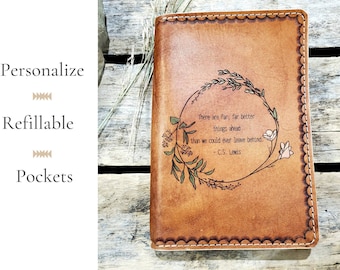 Personalized Leather Journal, CS Lewis Quote, Prayer Journal, Woman Gift Ideas, Custom Journal Notebook, Christian