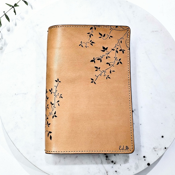 Wildflower Leather Journal, Brown Leather Journal