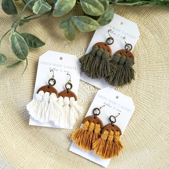 Etsy macrame shop earrings