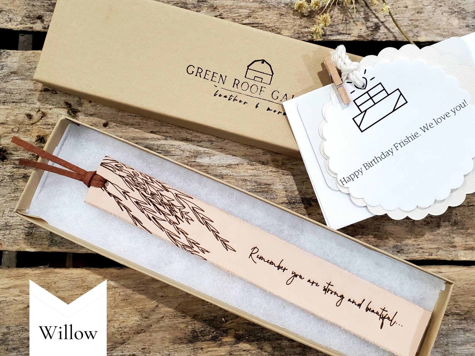 Leather Bookmark, Personalized Gift, 3 Years Anniversary, For Men, For Women, Wildflower, Olive Branch, Willow, Enjoy The Next Chapter, Gift