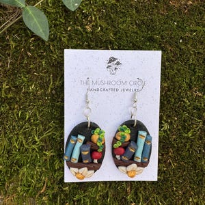 Bücherregal Ohrringe | Bibliothek Ohrringe | Fimo Ohrringe | Leichte Ohrringe | Handgefertigter Schmuck | Statement Ohrringe