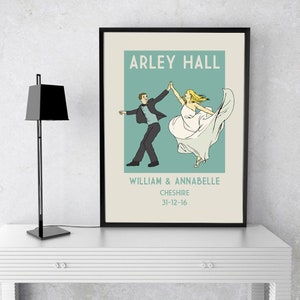 Personalised Vintage Style Wedding Print | Custom Retro Wedding Art Rustic Vintage Décor | Customisable Wedding Keepsake or Anniversary Gift