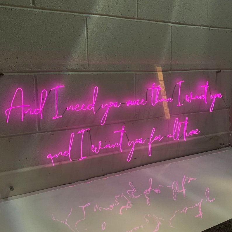 Favourite song lyric neon sign bedroom neon wall art neon Etsy