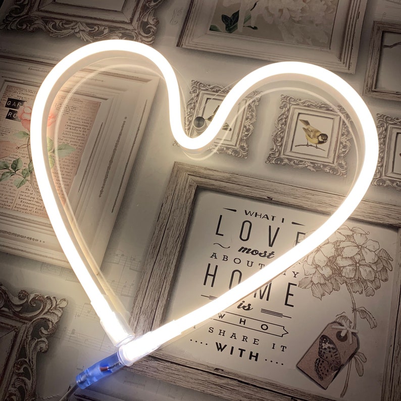 Neon Light Heart Neon Sign Heart Light Neon Wall Light Etsy