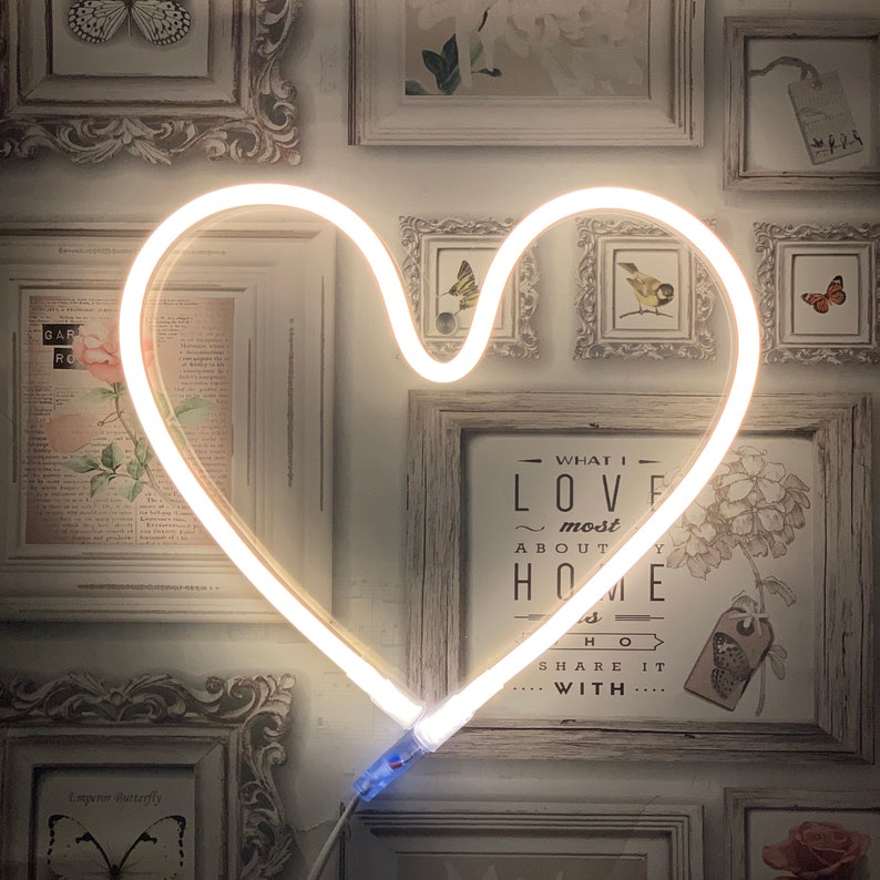 Neon Light Heart Neon Sign Heart Light Neon Wall Light Etsy