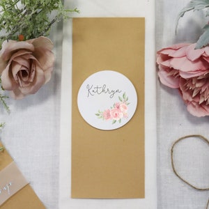 Nome do local de casamento em acrílico branco impresso personalizado | Configurações de mesa de casamento elegantes | Tema de casamento rosa blush | Acrílico Impresso