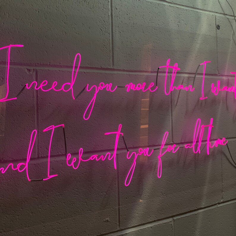 Favourite Song Lyric Neon Sign Bedroom Neon Wall Art Neon Decor Personalised Neon Sign Bespoke Neon Art Custom Noen Wall Art El Wire