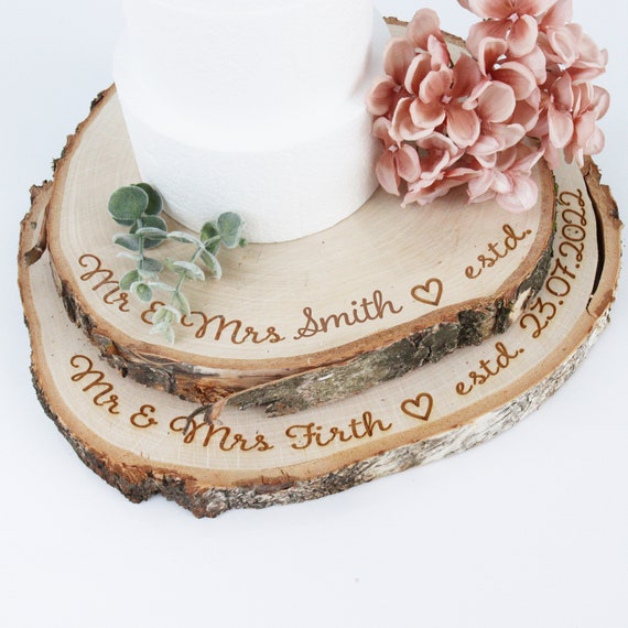 Personalised wedding cake stand sales