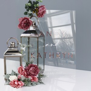 Welcome To Our Wedding Clear Acrylic Sign | wedding signage | Welcome acrylic Wedding sign | custom wedding sign|modern acrylic wedding sign