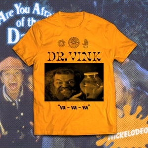 Dr. Vink with a &quot;va va va&quot; T-Shirt Are You Afraid Of The Dark Midnight Society Orange White
