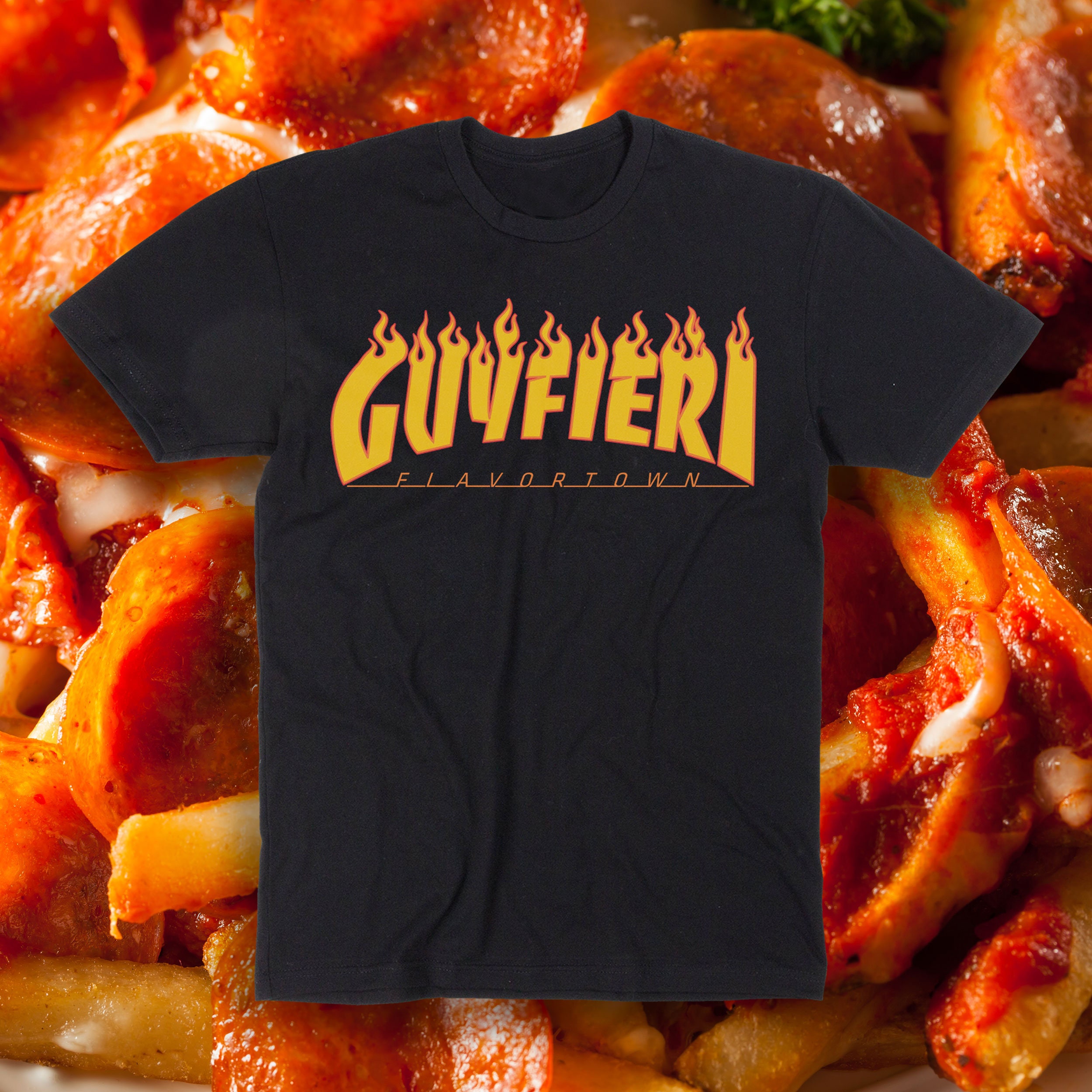 Discover Guy Fieri Flavortown "Skater" Flames T-Shirt