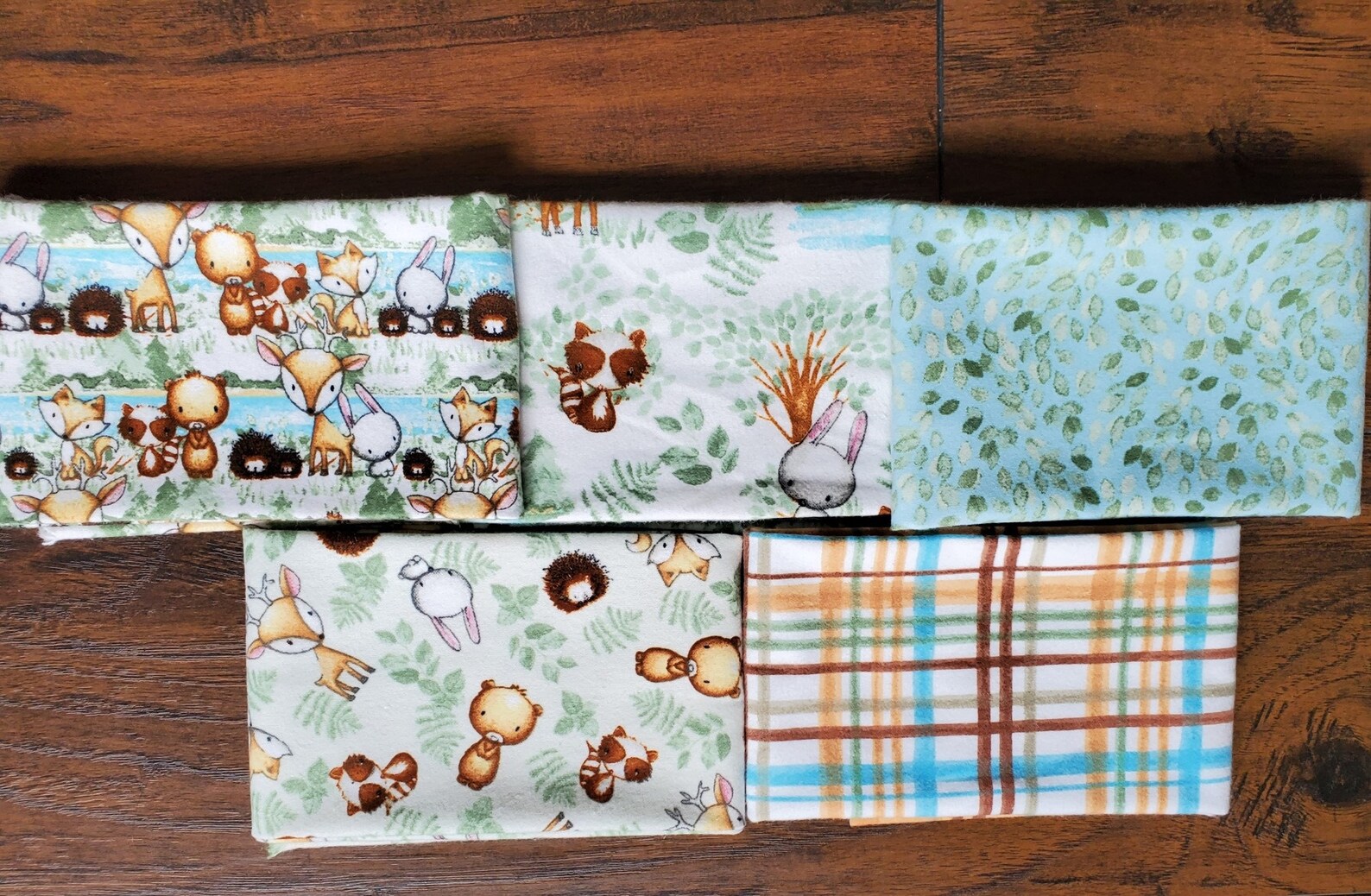 5 FQ Bundle Nursery Flannel Fabric Woodland Tykes All Etsy