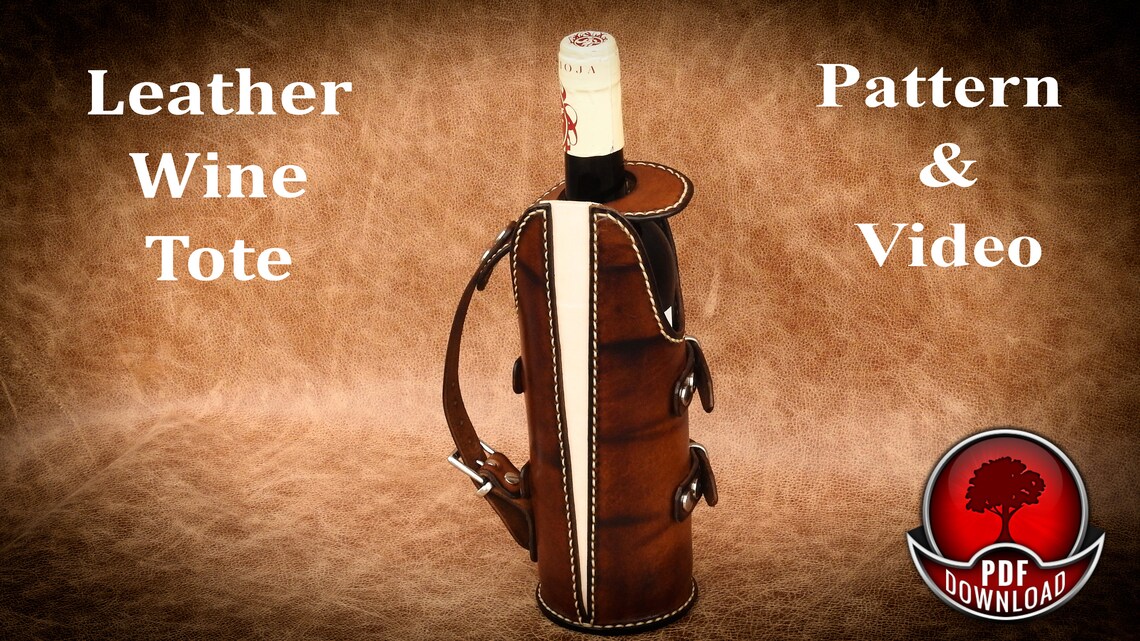 Leather Wine Tote Pattern PDF Templates Etsy