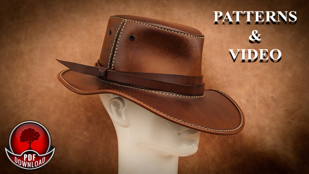 Leather Hat PDF Pattern / Templates Video Tutorial PDF Files Hat ...