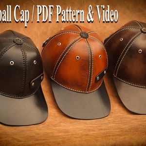 Leather Baseball Cap PDF Pattern Templates (Classic Version) Patterns Templates Video Tutorial Digital Download