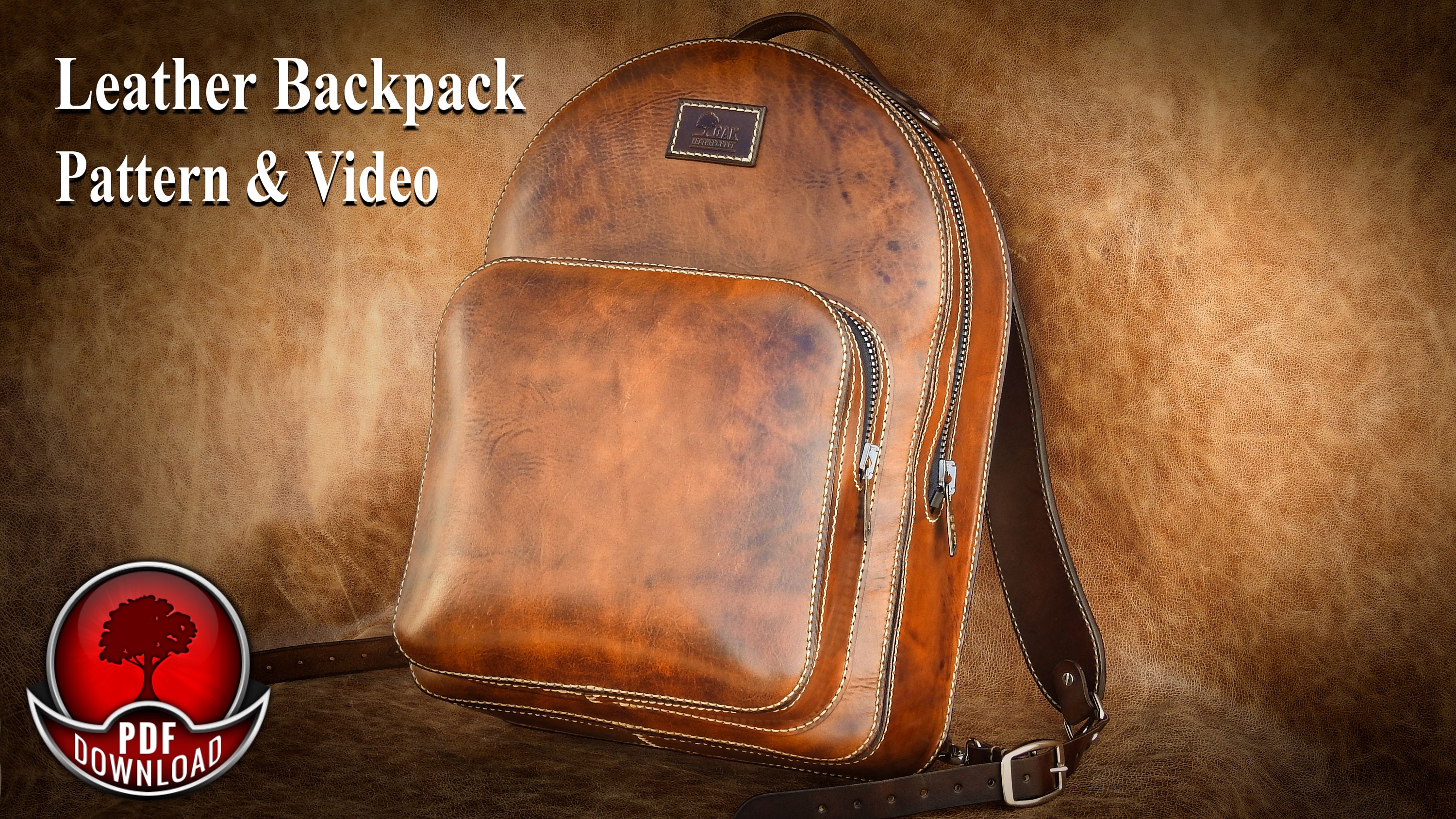 Leather Backpack Pattern & Video, Pattern,Patterns,Templates,PDF  Files,Download,How to Make,Leathercraft,Leather Art,Design,High  Quality,Making Pouch,Belt Pouch