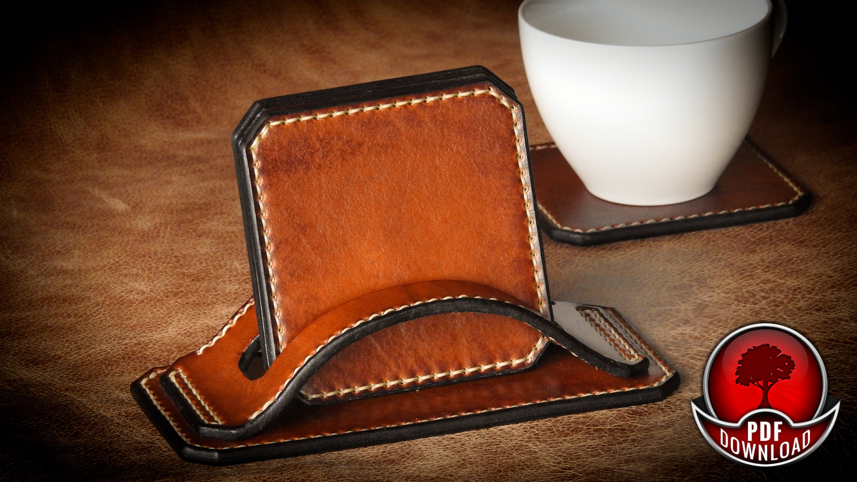 Leather Coaster Set / Pattern PDF/ Templates / Digital Etsy