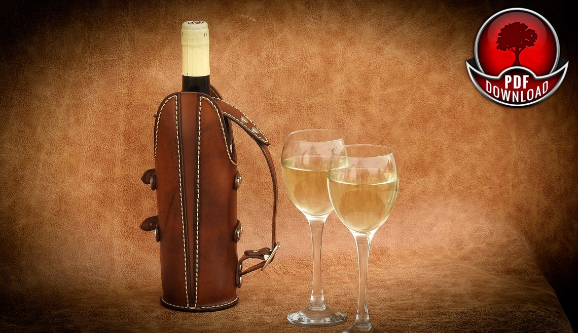 Leather Wine Tote Pattern PDF Templates Etsy