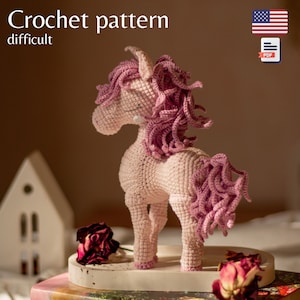Crochet horse pattern, farm animal amigurumi pattern DIFFICULT