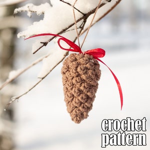 Сhristmas crochet pinecone ornament pattern, Christmas amigurumi DIY