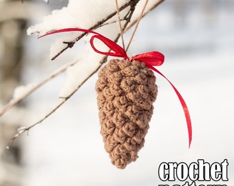 Сhristmas crochet pinecone ornament pattern, Christmas amigurumi DIY