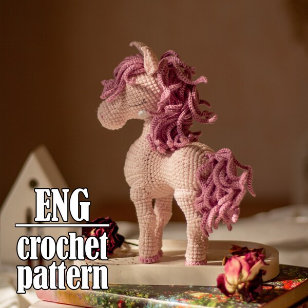 Pferd Häkelanleitung, süßes Pferd Amigurumi Muster DIFFICULT