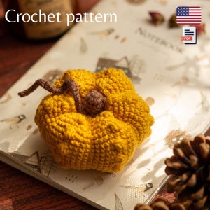 Crochet Halloween pumpkin pattern, Halloween crochet amigurumi pattern, DIY Halloween decor