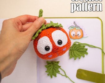 Crochet pumpkin pattern, Halloween amigurumi pattern
