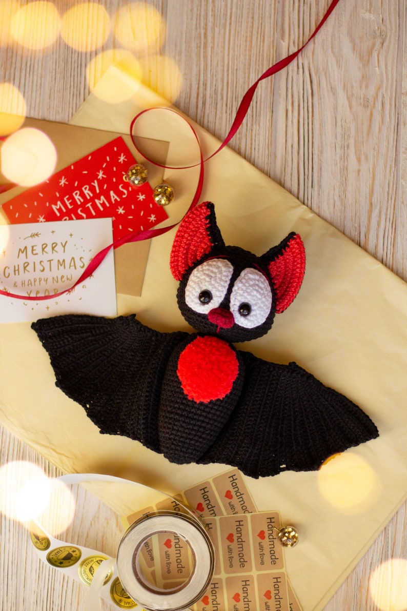 Halloween crochet bat pattern, Christmas crochet amigurumi pattern ENG image 7