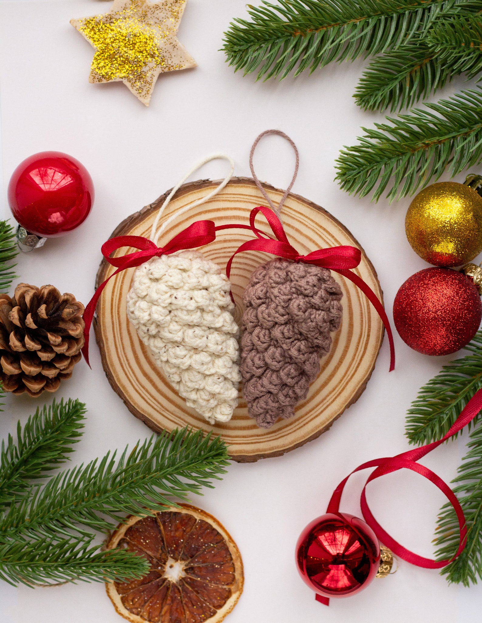 Сhristmas Crochet Pinecone Ornament Pattern Christmas Etsy
