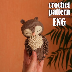 Owl crochet pattern, bird amigurumi pattern, cute crochet PDF ENG pattern