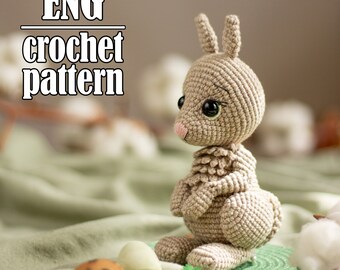 Bunny crochet pattern, amigurumi rabbit cute crochet pattern