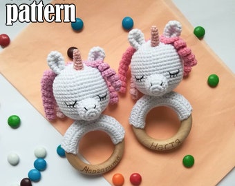 Unicorn cute crochet pattern, beginners crochet baby toy tutorial
