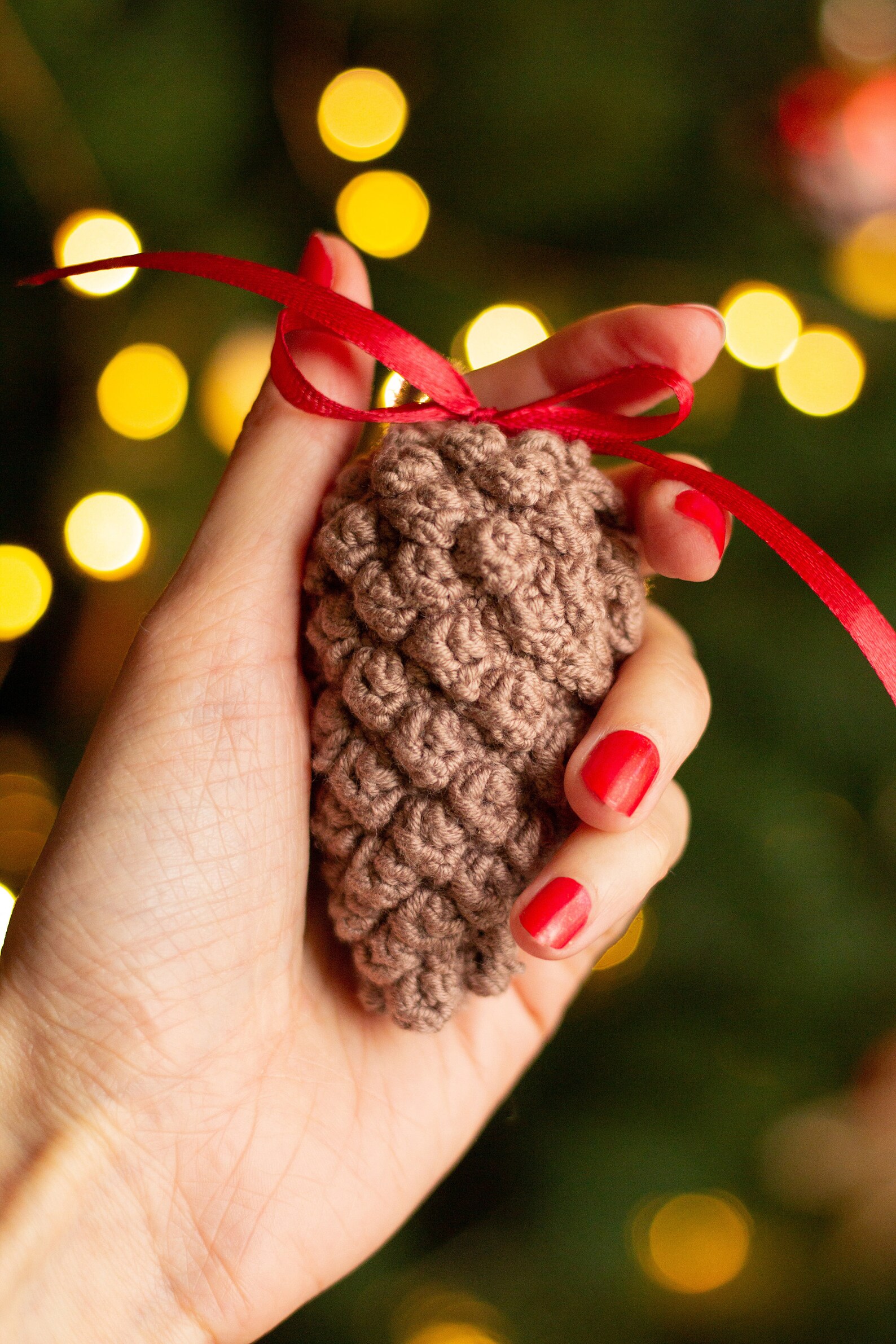Сhristmas Crochet Pinecone Ornament Pattern Christmas Etsy