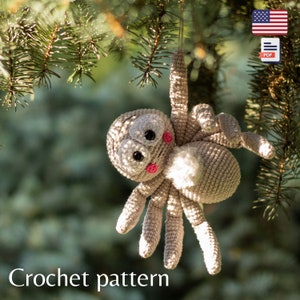 Halloween crochet spider pattern, crochet animal amigurumi pattern, holiday DIY Halloween