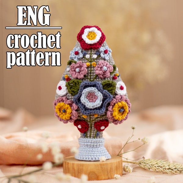 Flowering tree crochet pattern, Easter amigurumi English pattern