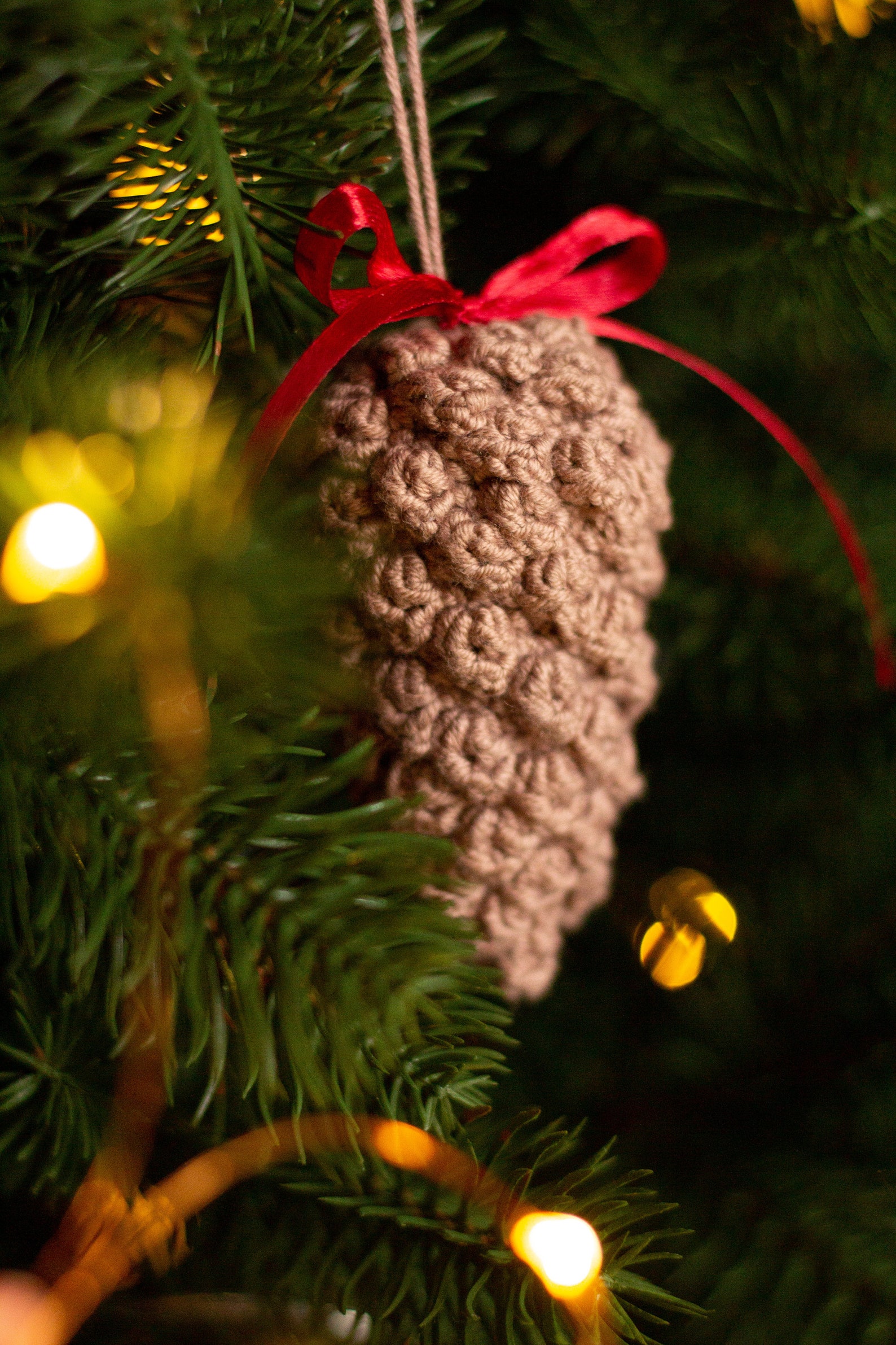 Сhristmas Crochet Pinecone Ornament Pattern Christmas Etsy