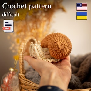 Crochet Snail Pattern, Amigurumi Spring (Eng, Ukr, DIFFICULT)