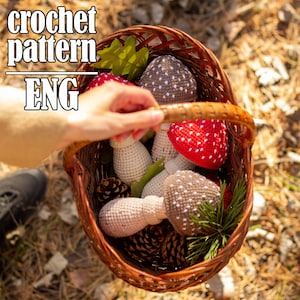 Amigurumi mushroom pattern is easy crochet pattern, soft toy crochet pattern