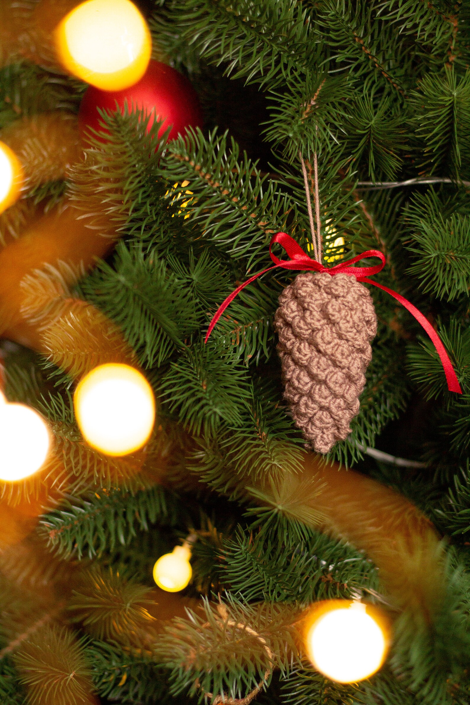 Сhristmas Crochet Pinecone Ornament Pattern Christmas Etsy