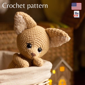 Crochet fennec fox pattern, animal pattern, PDF ENG amigurumi pattern