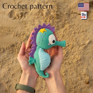 Seepferdchen Amigurumi Häkelanleitung, Fisch PDF Anleitung gehäkelt