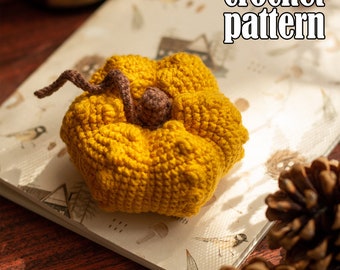 Crochet Halloween pumpkin pattern, Halloween crochet amigurumi pattern, DIY Halloween decor