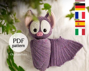 Crochet Bat Amigurumi Pattern (En, De, Fr, Es, It)