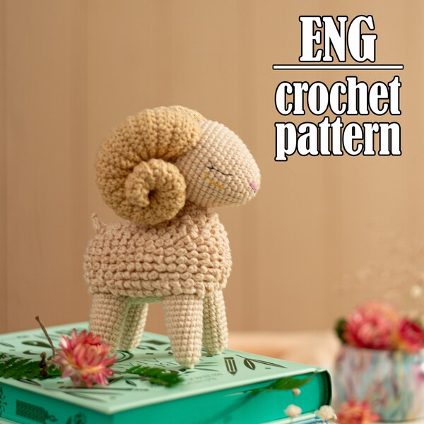 Ram amigurumi pattern, crochet sheep/lamb/aries crochet pattern