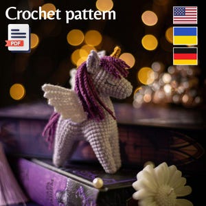 Crochet Horse, Unicorn, Pegasus, Alicorn Amigurumi Pattern (Eng, Ukr, Ger)