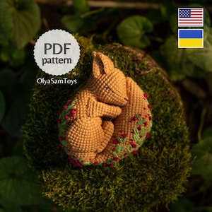 Virkat ekorre-amigurumimönster (ENGELSKA, STORBRITANNIEN, SVÅRT)