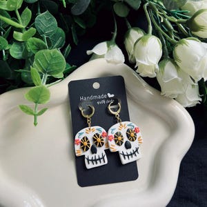 COCO inspired Clay earrings/Dia De los muertos/ Polymer Clay earrings/skull earrings/calabera earrings
