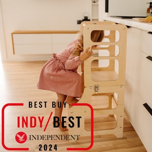 Transformable kitchen tower, Kitchen tower, Foldable kitchen tower, Montessori learning stool, Toddler learning tower, Table,